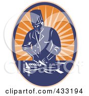 Royalty Free RF Clipart Illustration Of A Chopping Chef Logo