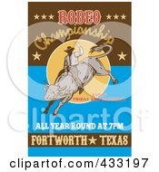Royalty Free RF Clipart Illustration Of A Retro Rodeo Sign 4