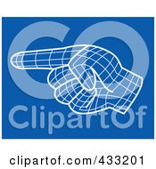 Royalty Free RF Clipart Illustration Of A Pointing Grid Hand On Blue