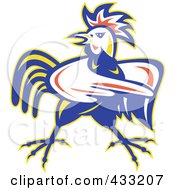 Poster, Art Print Of Mad Pointing Rooster Logo - 1