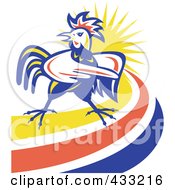 Royalty Free RF Clipart Illustration Of A Mad Pointing Rooster Logo 3