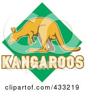 Poster, Art Print Of Kangaroo And Text Over A Green Diamond