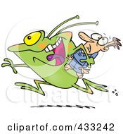 Poster, Art Print Of Frog Like Monster Or Alien Abducting A Scared Man