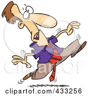 Poster, Art Print Of Agitated Cartoon Businessman Running