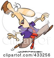 Royalty Free RF Clipart Illustration Of An Agitated Cartoon Businessman Running
