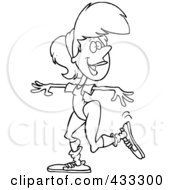 Coloring Page Line Art Of An Aerobics Woman Exercising