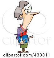 Royalty Free RF Clipart Illustration Of A Middle Aged Caucasian Female Student