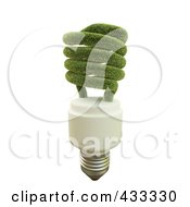 Poster, Art Print Of 3d Grassy Fluorescent Lightbulb