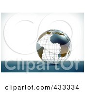 Royalty Free RF Clipart Illustration Of A 3d Atlantic And African Wire Globe