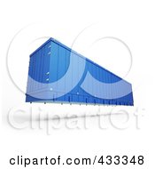 Royalty Free RF Clipart Illustration Of A 3d Blue Shipping Container by Mopic