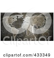 Royalty Free RF Clipart Illustration Of A 3d Grunge World Map Over Globes by Mopic