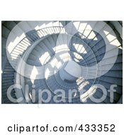 Royalty Free RF Clipart Illustration Of A 3d Spiral Staircase by Mopic