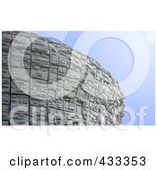 Royalty Free RF Clipart Illustration Of A 3d Abstract Spherical Structure On Blue