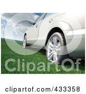 Royalty Free RF Clipart Illustration Of A 3d Car On Grass by Mopic