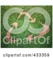 Poster, Art Print Of 3d Grassy Recycle Arrow