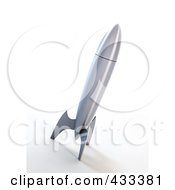 Royalty Free RF Clipart Illustration Of A 3d Steel Space Rocket by Mopic