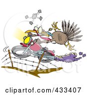 Poster, Art Print Of Turkey Bird Escaping On A Motorcycle