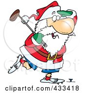 Poster, Art Print Of Santa Golfing