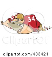 Royalty Free RF Clipart Illustration Of A Football Fullback With The Ball