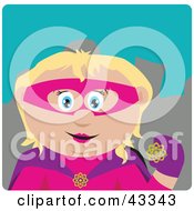 Clipart Illustration Of A Caucasian Super Hero Woman In Costume by Dennis Holmes Designs