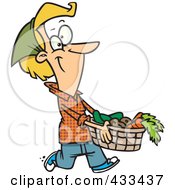 Poster, Art Print Of Woman Carrying A Harvest Basket