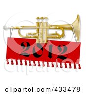 Poster, Art Print Of New Year Trumpet With A 2012 Banner
