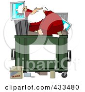 Santa Digging Through Trash In A Dumpster