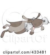 Poster, Art Print Of Pooch Fetching A Newspaper