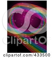 Poster, Art Print Of Background Of A Rainbow Curve With Sparkles On Pink And Black