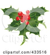 Poster, Art Print Of Holly Leaves With Berries