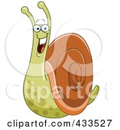 Royalty Free RF Clipart Illustration Of A Happy Green Snail by yayayoyo