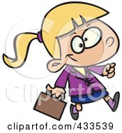 Poster, Art Print Of Business Girl Carrying A Briefcase