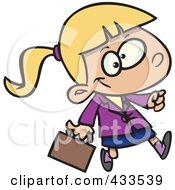 Royalty Free RF Clipart Illustration Of A Business Girl Carrying A Briefcase