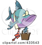 Poster, Art Print Of Business Fish Carrying A Briefcase