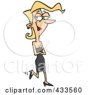 Royalty Free RF Clipart Illustration Of A Pretty Woman Walking In A Black Dress