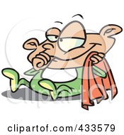 Royalty Free RF Clipart Illustration Of A Cartoon Baby Holding A Blanket And Sucking His Thumb