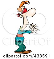 Royalty Free RF Clipart Illustration Of A Blindfolded Man Reaching by toonaday