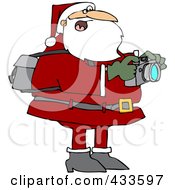 Poster, Art Print Of Santa Holding A Camera And Taking Pictures