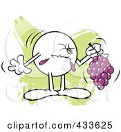 Royalty Free RF Clipart Illustration Of A Moodie Character Holding Sour Grapes 3