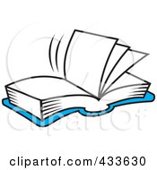 Poster, Art Print Of Blue Open Book With Blank Pages