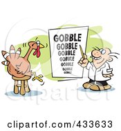 Royalty Free RF Clipart Illustration Of An Optometrist Giving A Turkey A Gobble Eye Exam