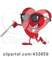 Royalty Free RF Clipart Illustration Of A Blind Love Heart by toonaday