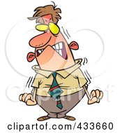 Poster, Art Print Of Furious Cartoon Businessman About To Blow