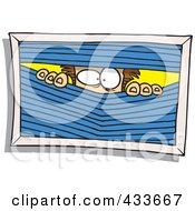 Paranoid Man Peeking Through Blinds