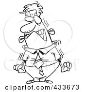 Poster, Art Print Of Coloring Page Line Art Of A Furious Cartoon Businessman About To Blow