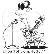 Poster, Art Print Of Coloring Page Line Art Of A Man Singing The Blues