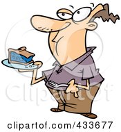 Royalty Free RF Clipart Illustration Of A Man Eating Blueberry Pie by toonaday