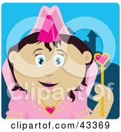 Clipart Illustration Of A Pretty Mexican Princess Girl Holding A Wand