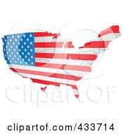 Poster, Art Print Of American Map Flag