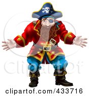 Royalty Free RF Clipart Illustration Of A 3d Pirate Holding His Hands Out